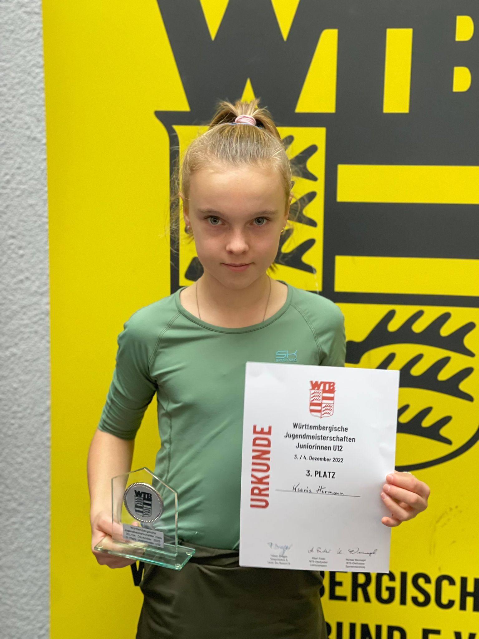 Ksenia Hermann Dritte bei den Württembergischen Jugendhallenmeisterschaften U12